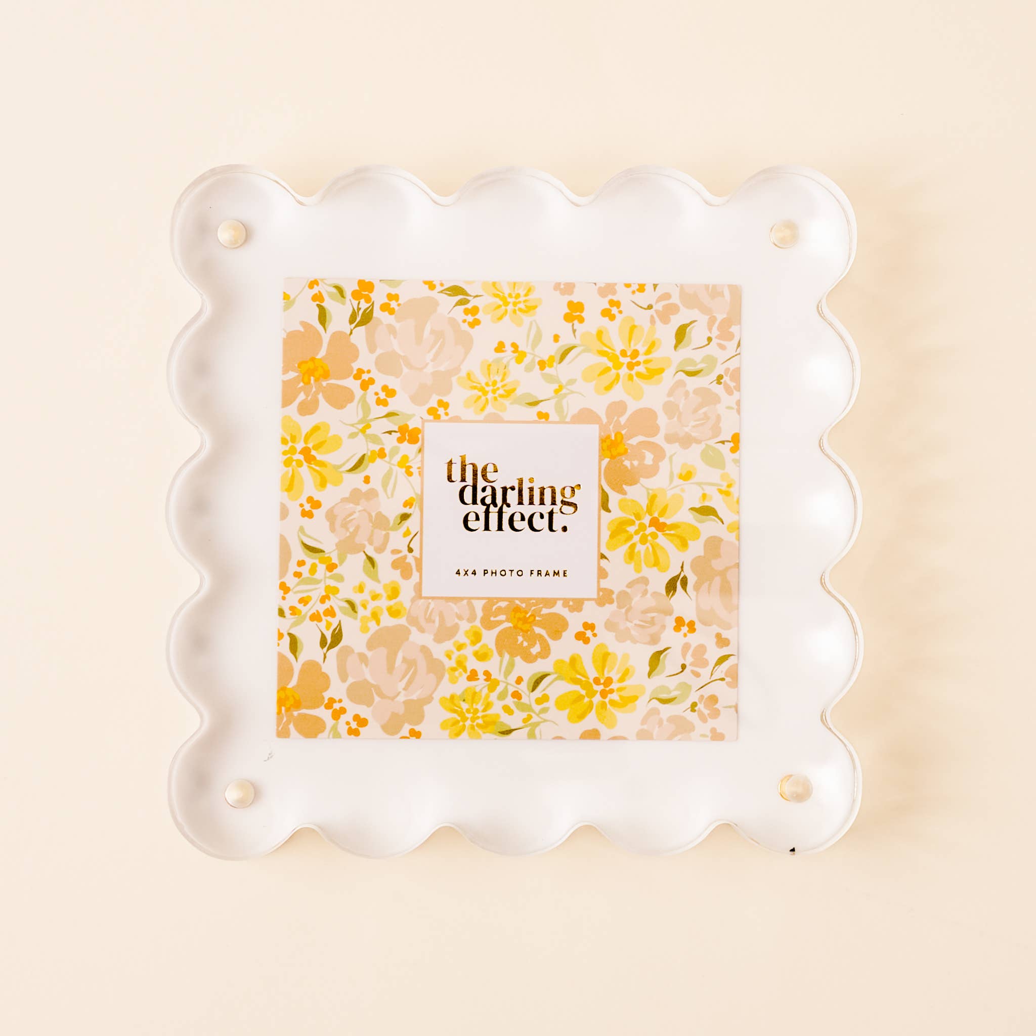 Square Scalloped Acrylic Frame - White