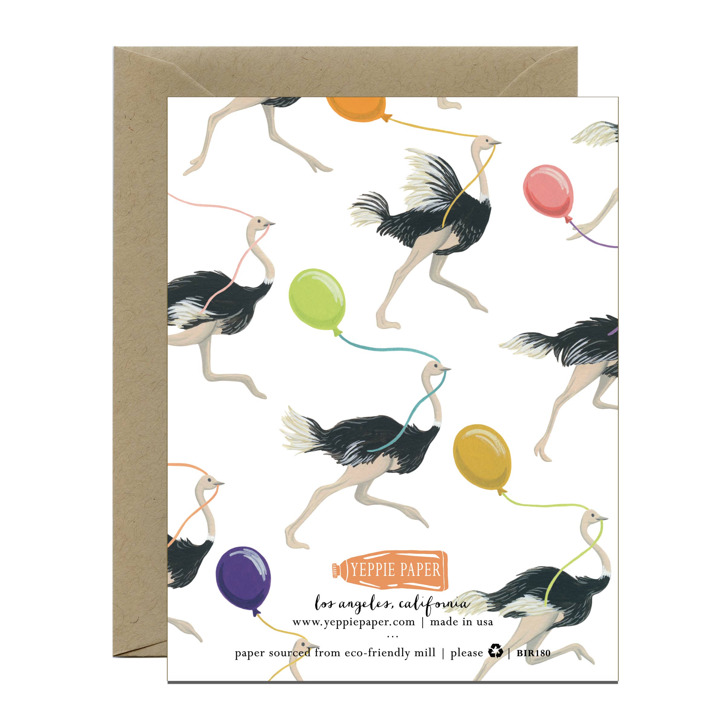 Running Late Ostrich Belated Birthday Card