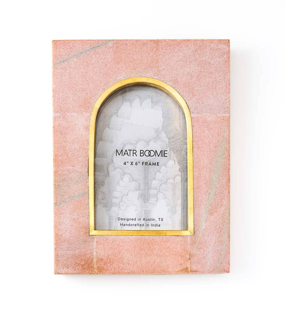 Jaipuri Pink Marble Arch Picture Frame - 4x6
