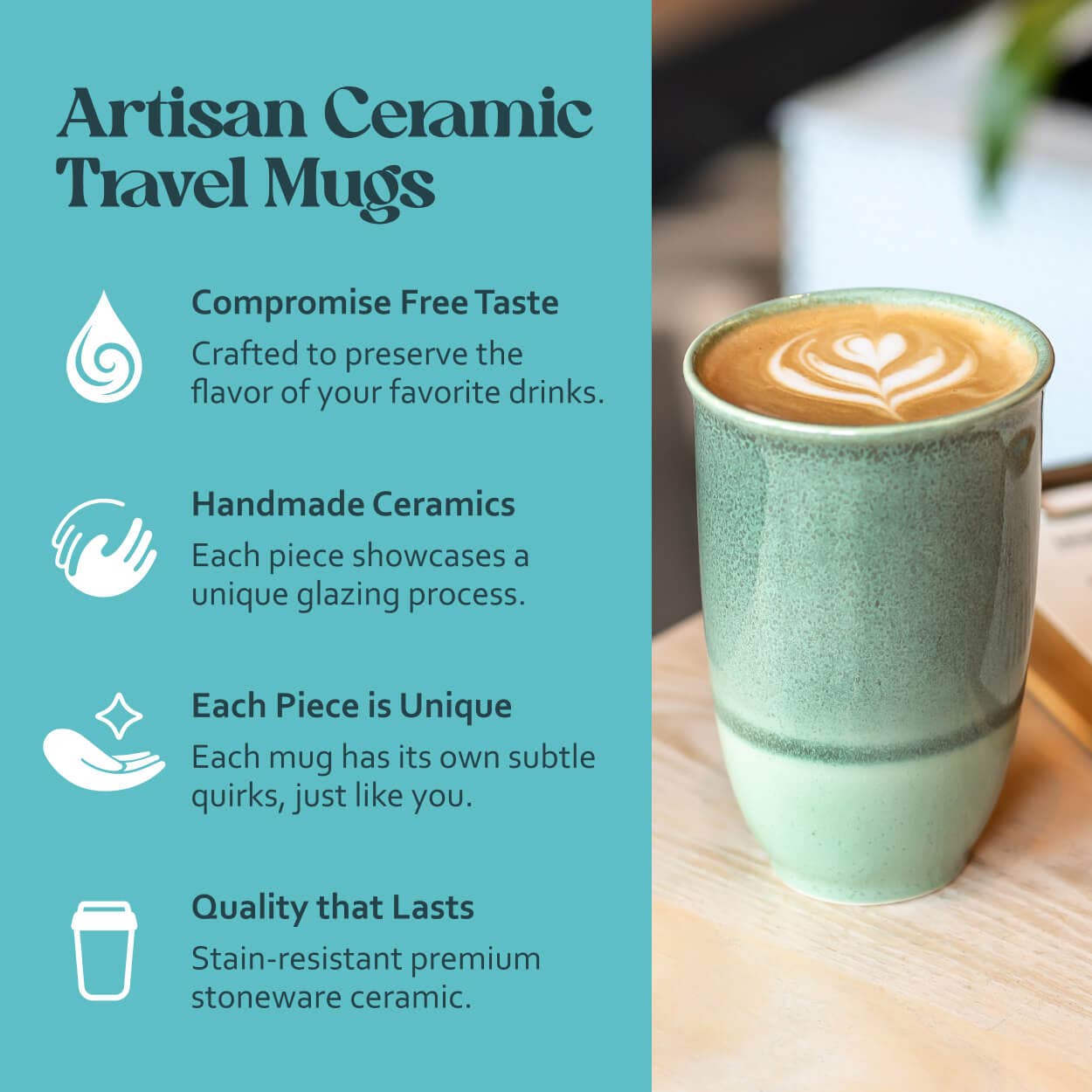 Emerald Ceramic Travel Mug – 12 oz