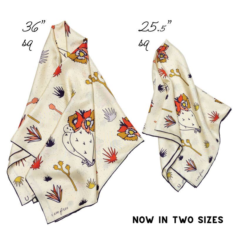 I Am Free Cactus Silk Scarf