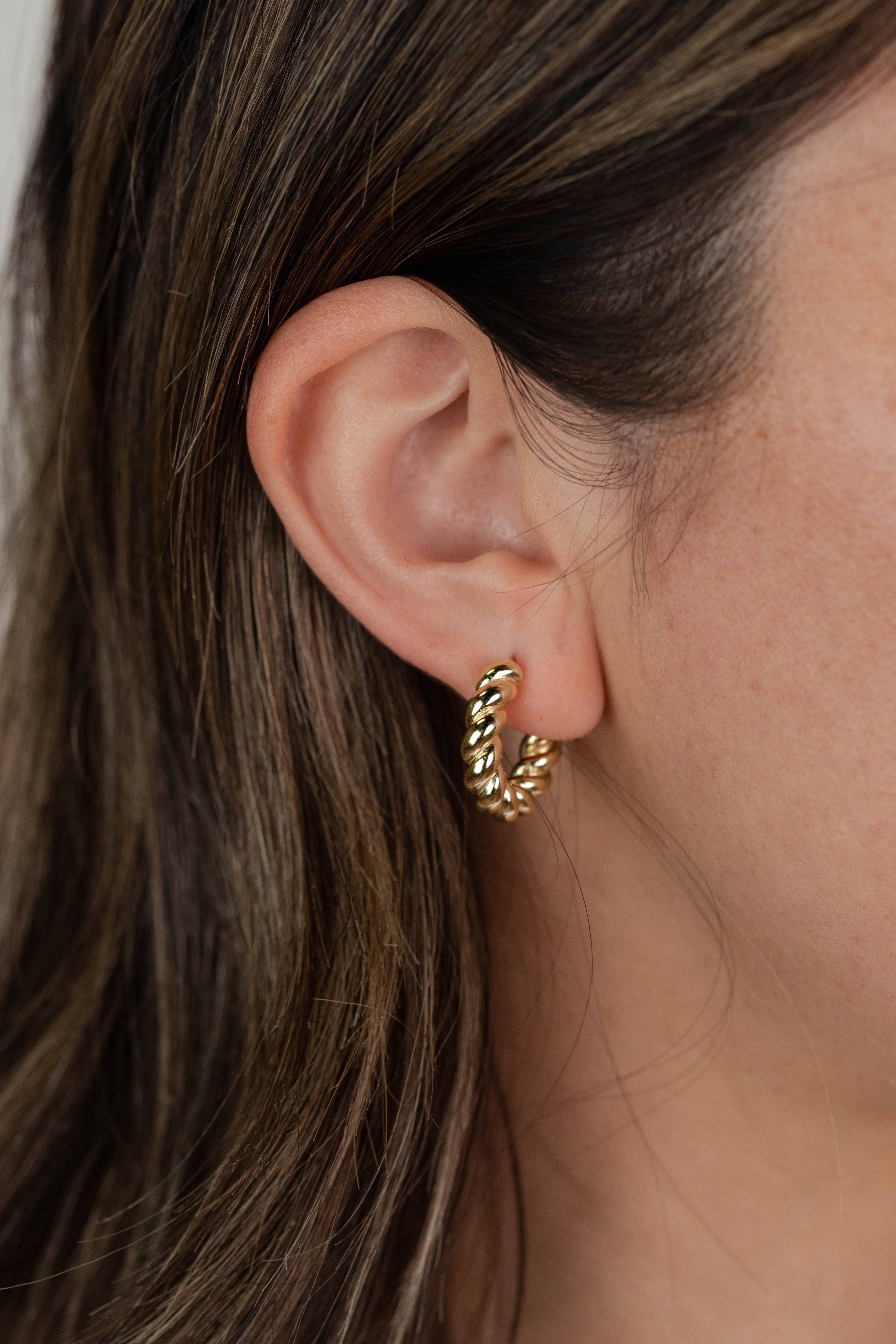 Twisted Gold Hoop Earring