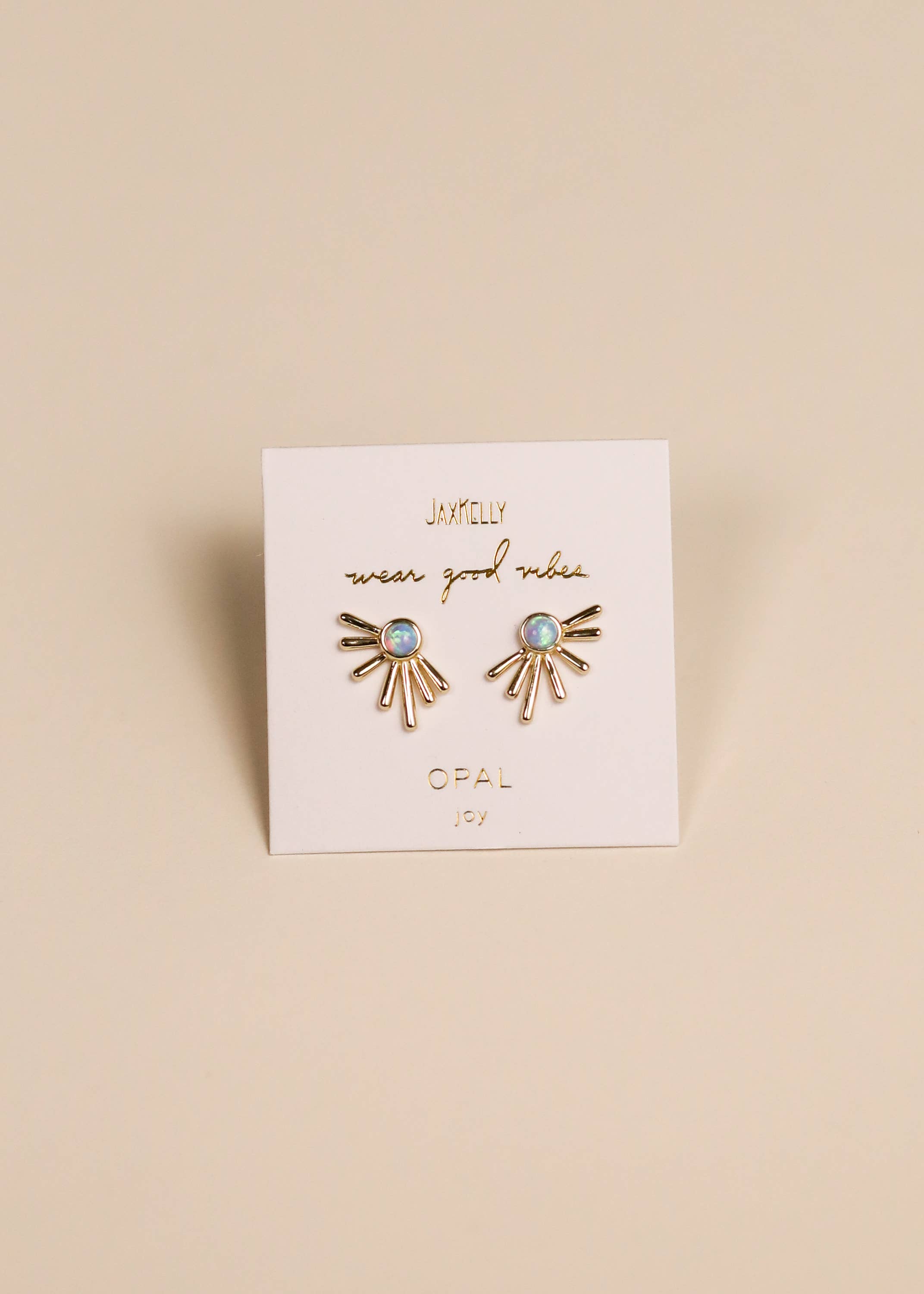Fire Opal Sun Ray Gold Earrings