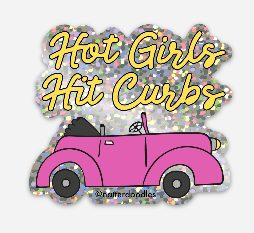 Hot Girls Hit Curbs Sticker