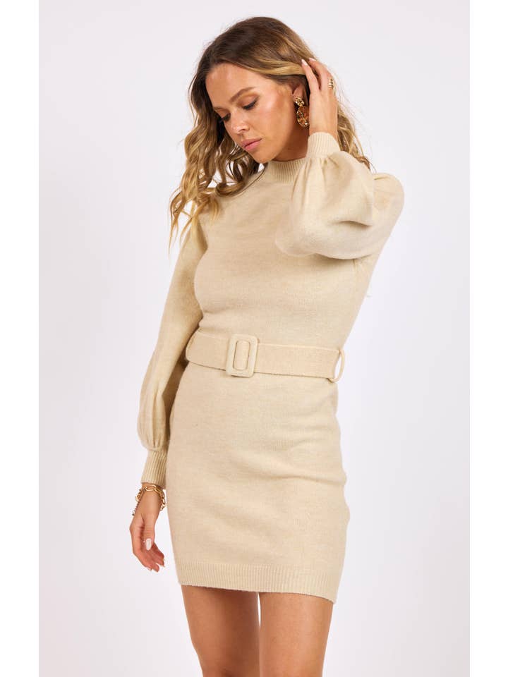 Maeve Belted Sweater Dress