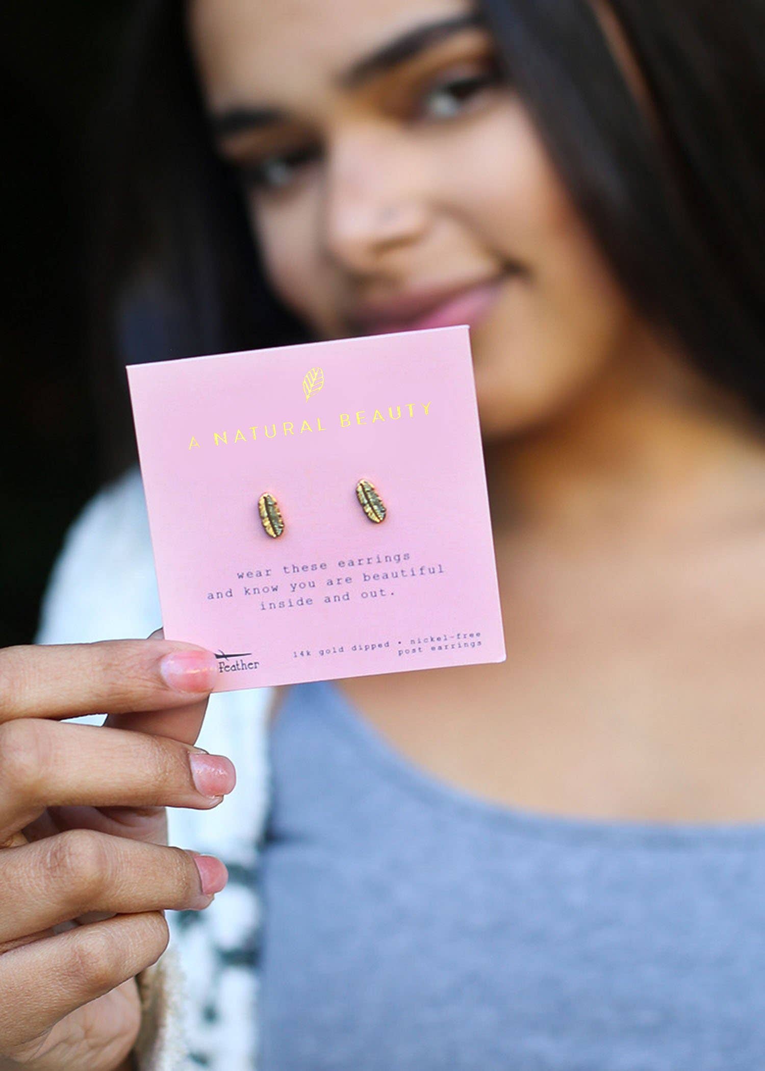Natural Beauty New Moon Gold Earrings