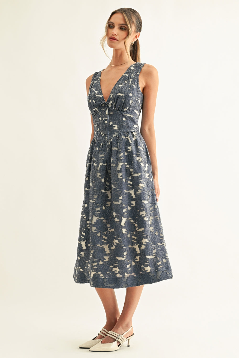 Arleta Jacquard Corset Midi Dress