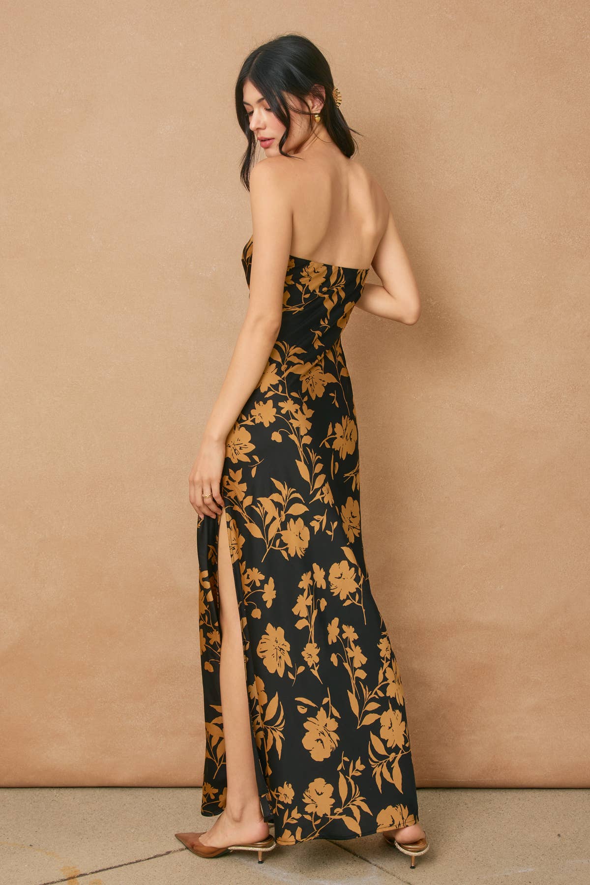Undeniable Icon Strapless Bias Cut Maxi Dress