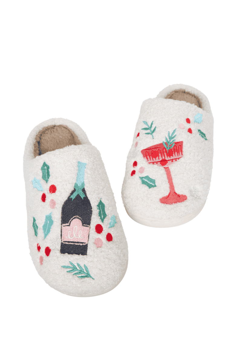 Holly Jolly + Cheers Slippers