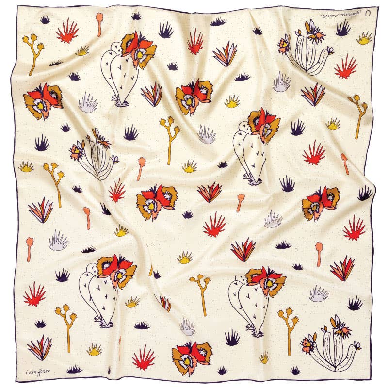 I Am Free Cactus Silk Scarf