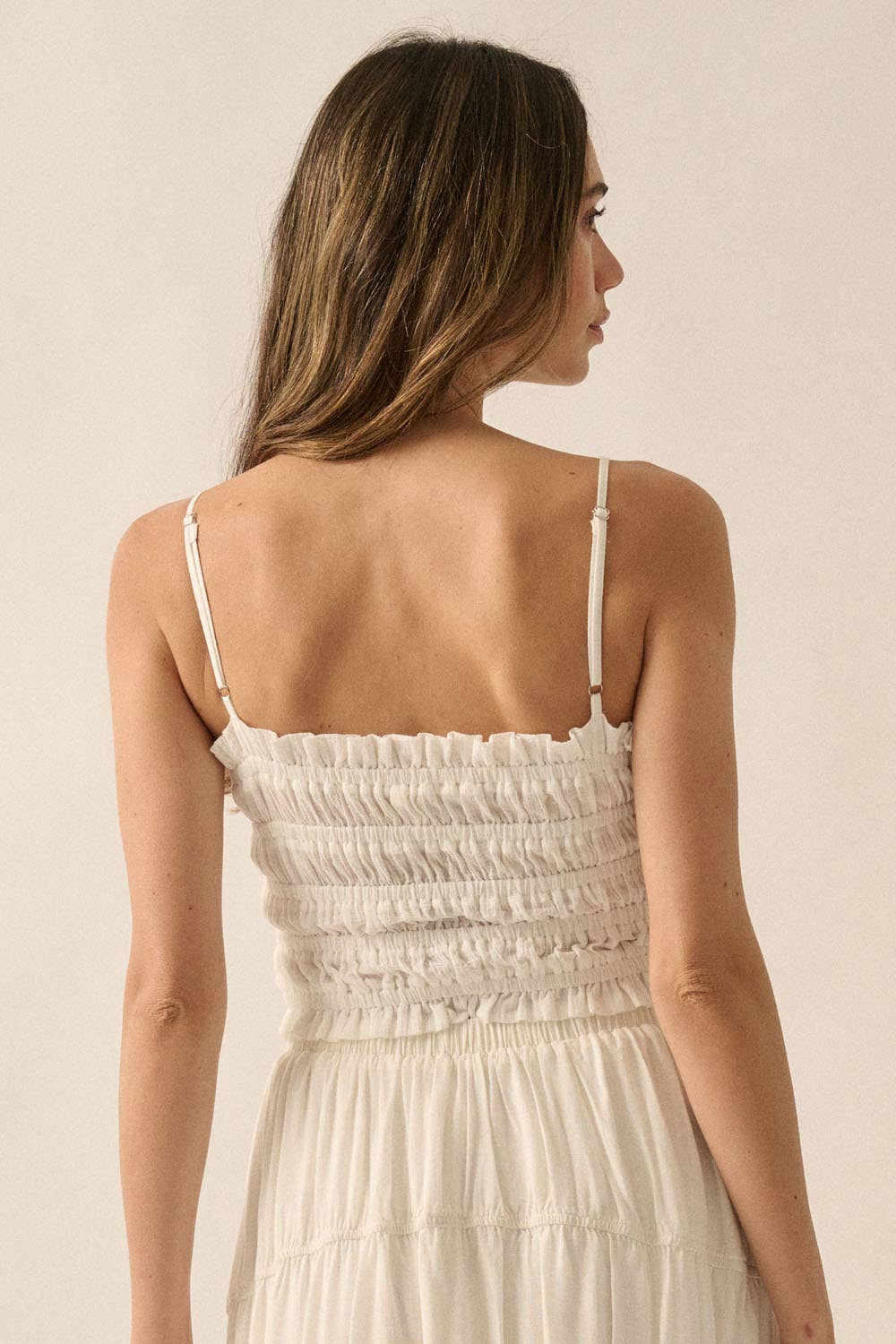 Cute as a Button Crop Top - Off White *FINAL SALE*