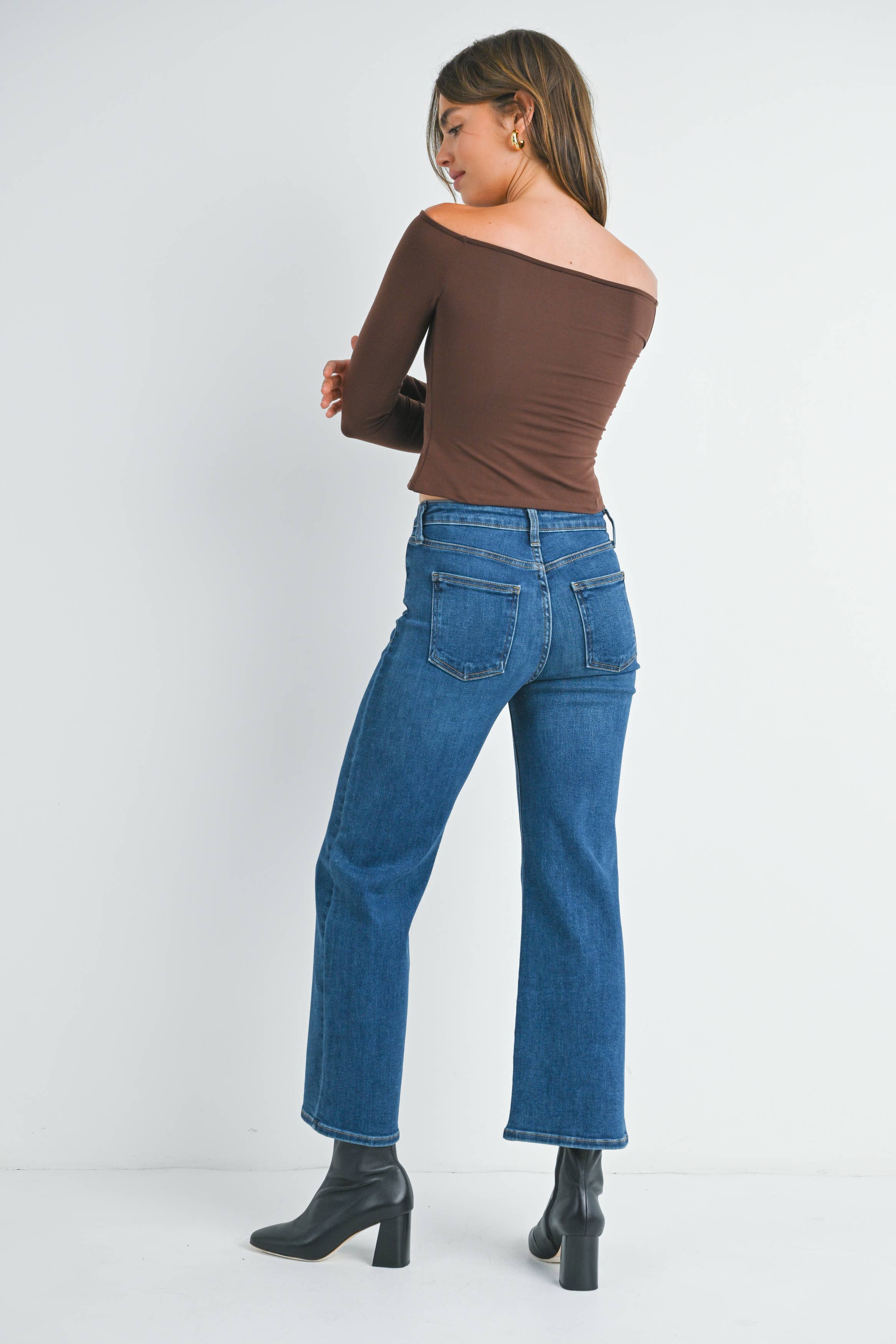 The Slim Wide Leg - Dark Denim