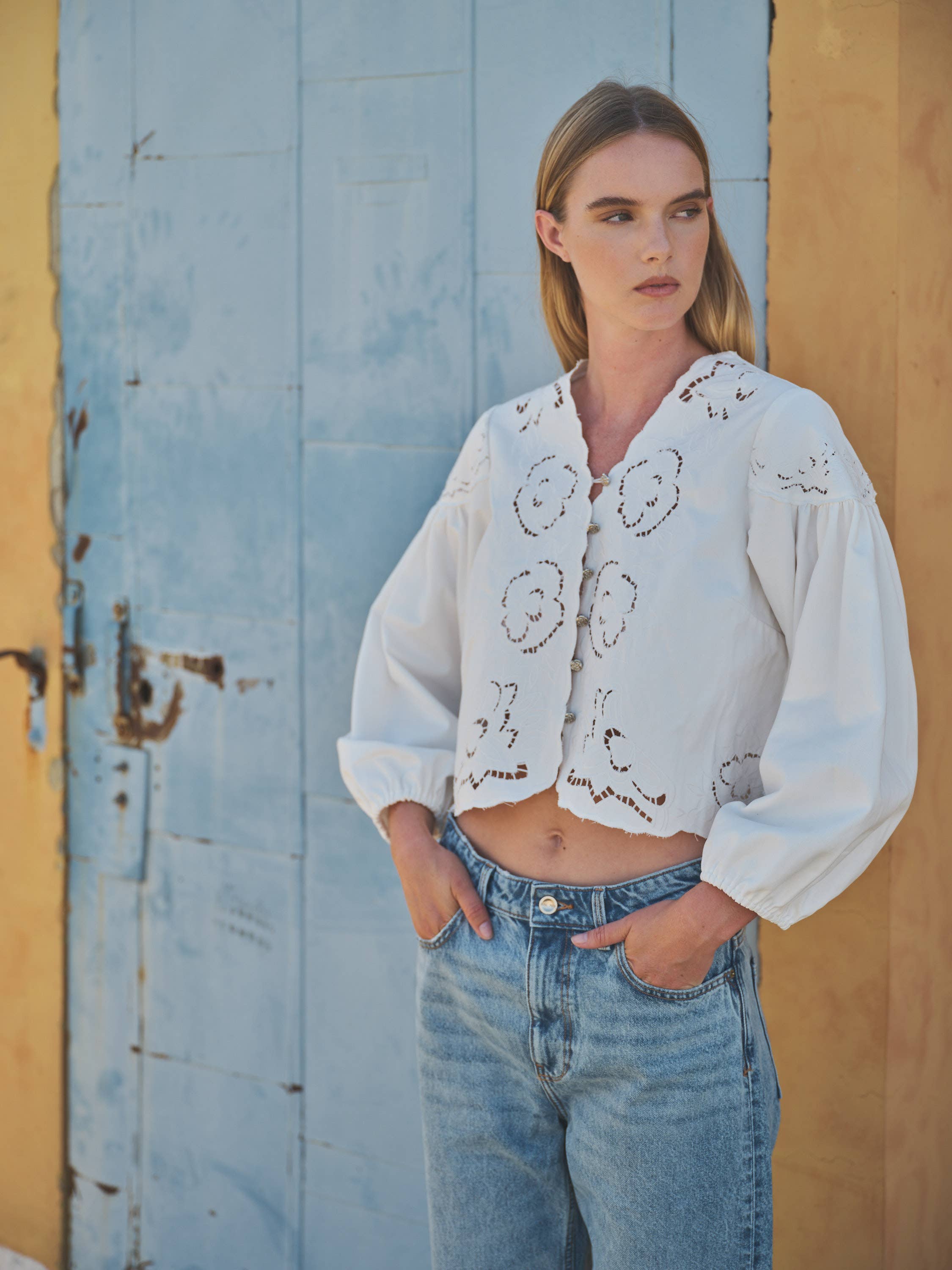 When In Rome Embroidered Blouse - Off White
