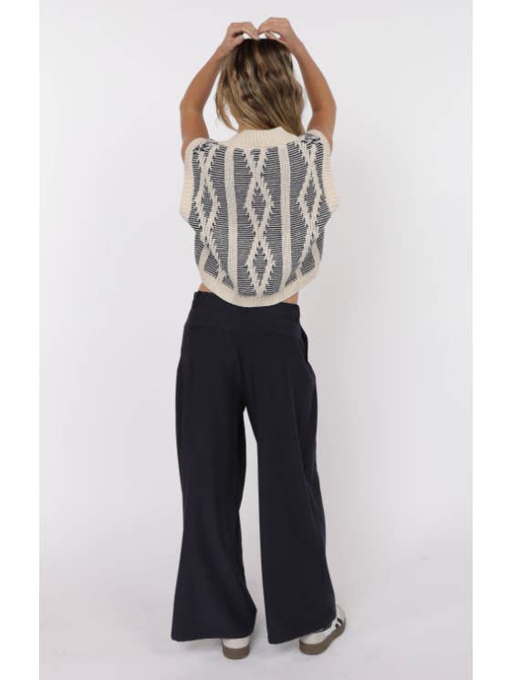 Macy Two Tone Cable Knit Sweater Vest
