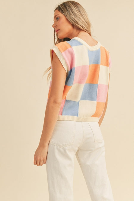 Touch of Fall Sweater Vest - Ivory Multi