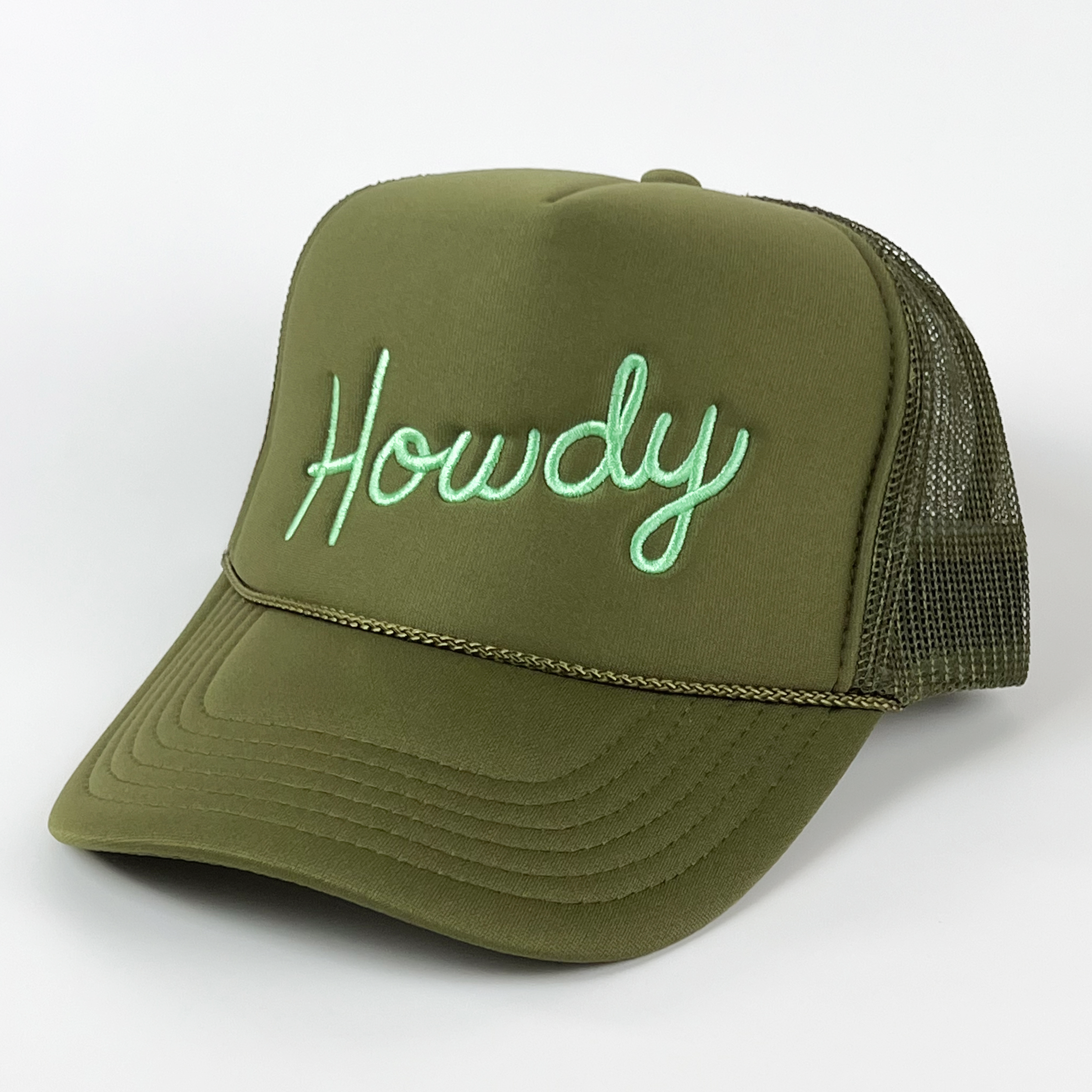 Howdy Cap Olive Green Embroidered