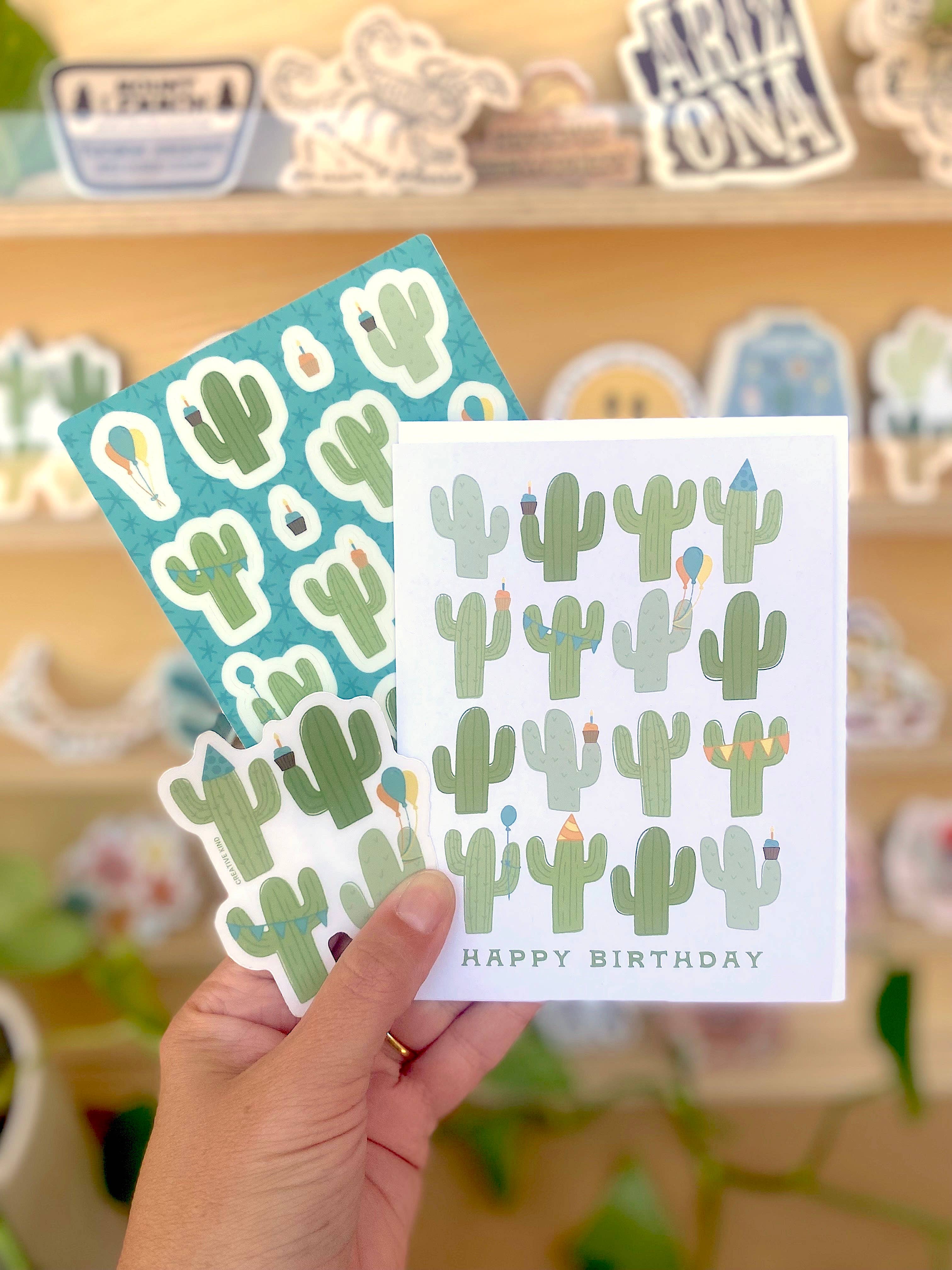 Cacti Birthday Greeting Card