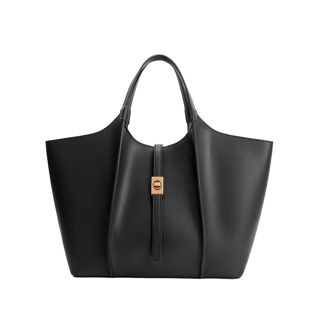 Malia Black Vegan Tote Bag