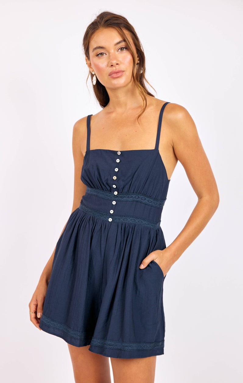 Percy Lace Trim Romper