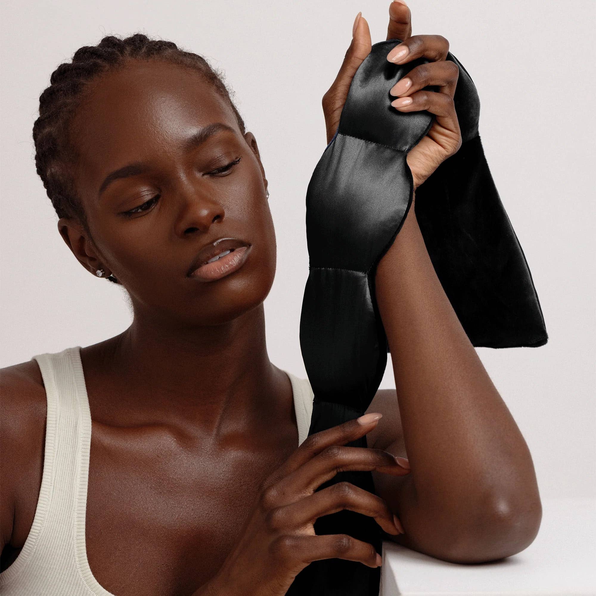 Silk Weighted Sleep Mask- Noir - Eye Mask