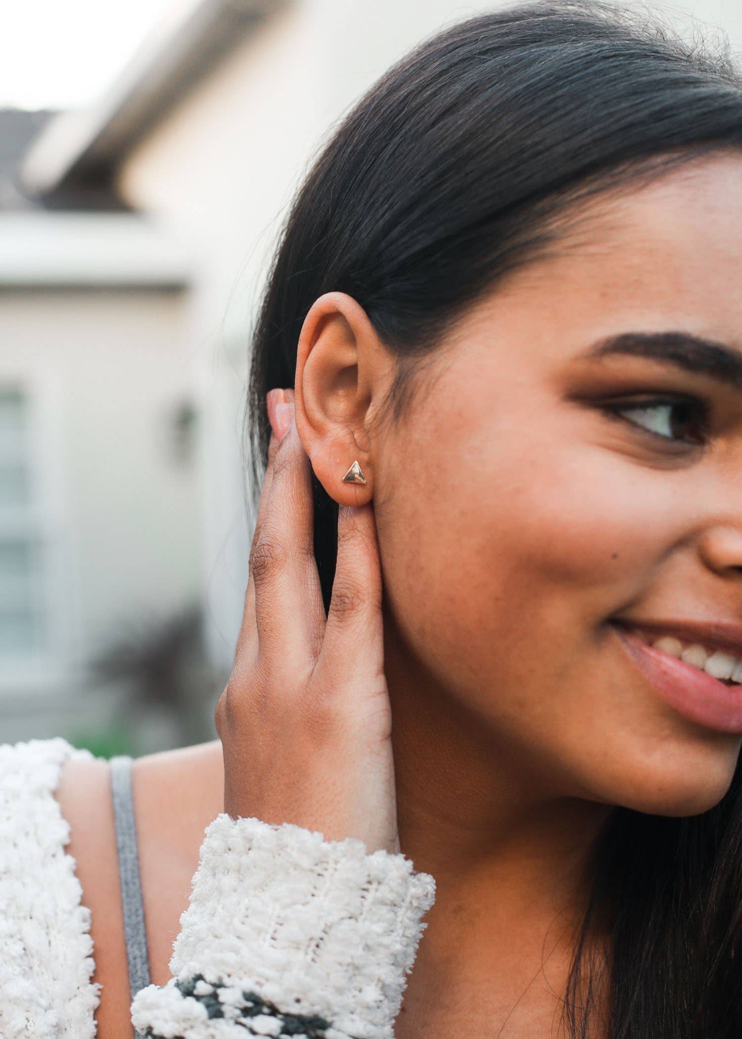 You are Balanced New Moon Gold Earrings
