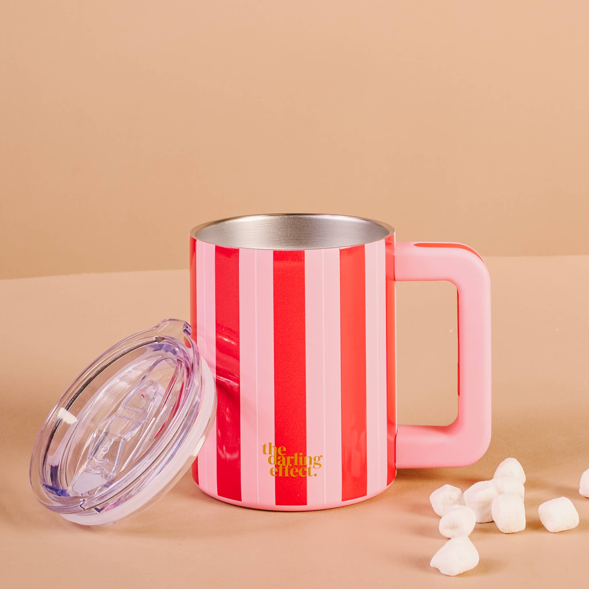 Peppermint Stripes 14 oz Insulated Mug