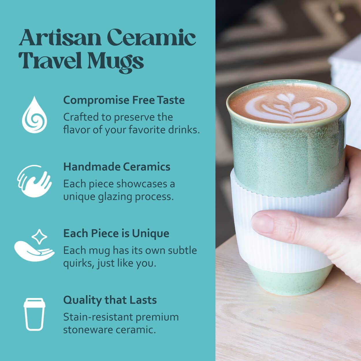 Emerald Ceramic Travel Mug – 16 oz