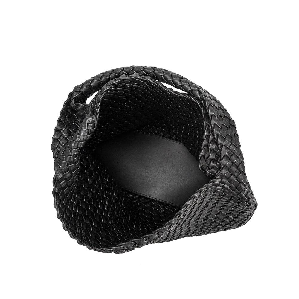 Johanna Large Vegan Shoulder Bag - Black