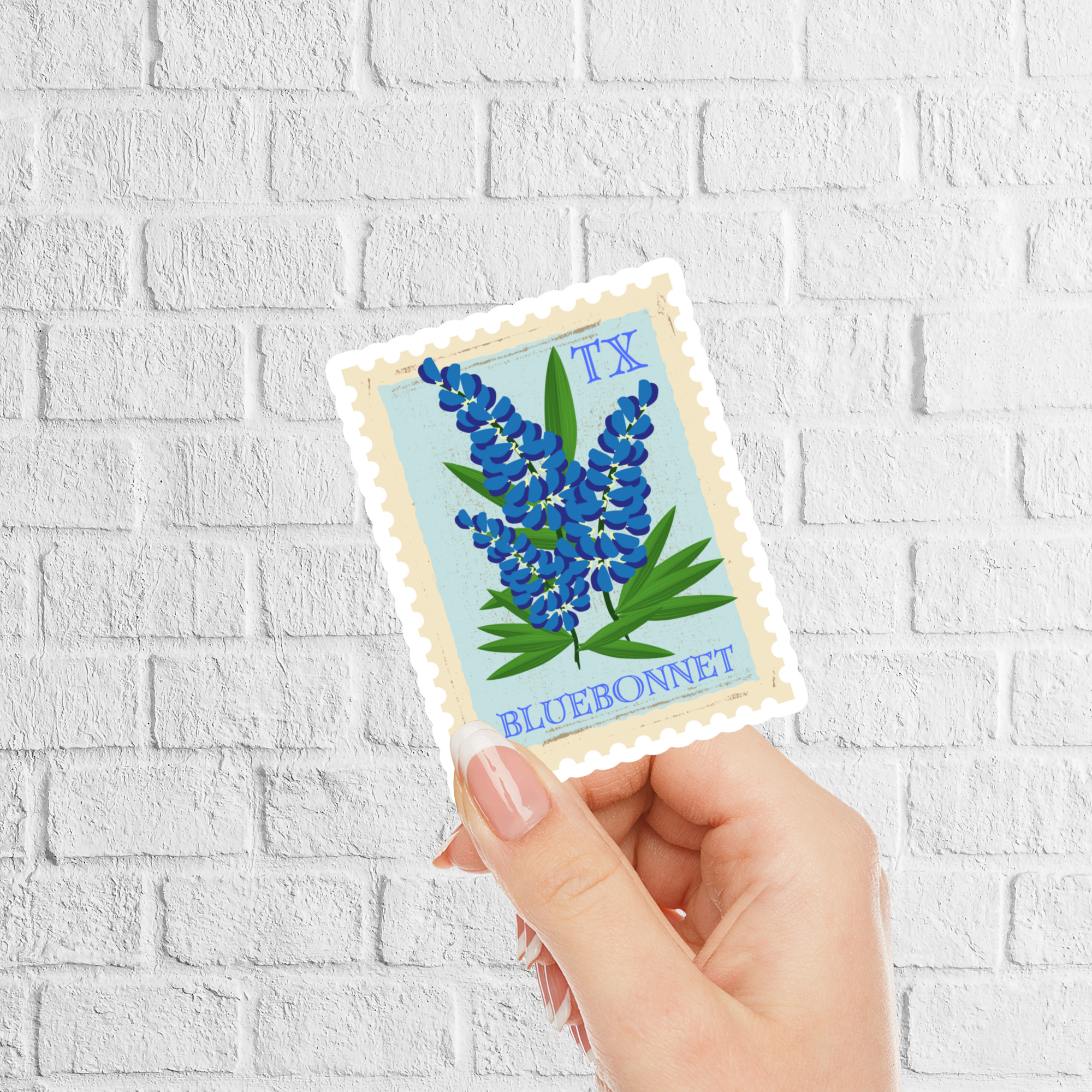 Texas Bluebonnet Stamp Sticker