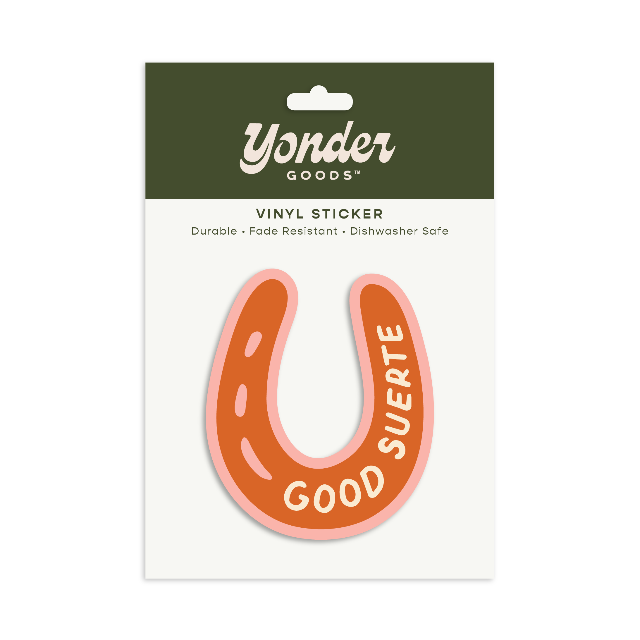Good Luck Horseshoe Sticker Orange