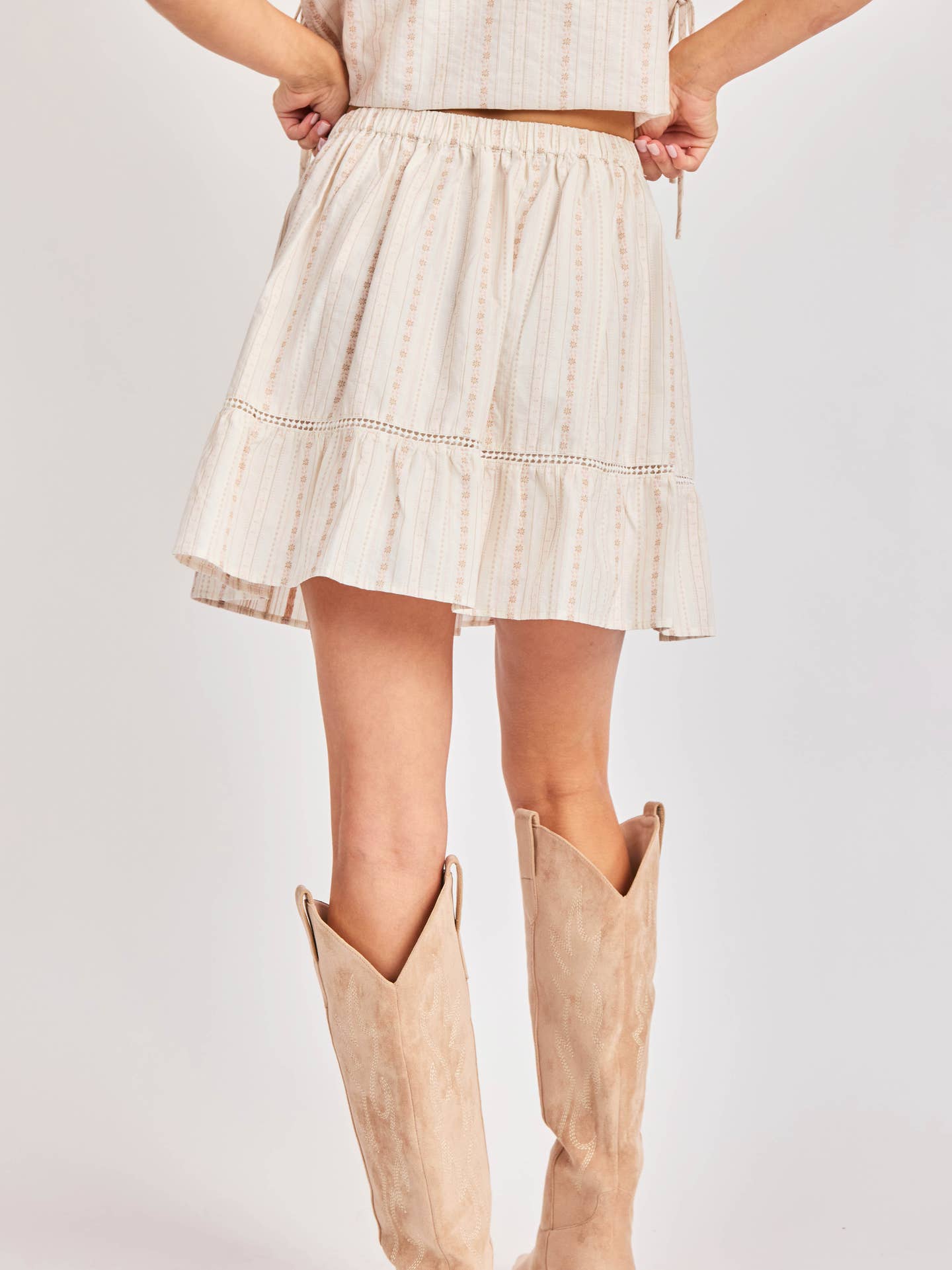 Heartland Lace Trim Mini Skirt