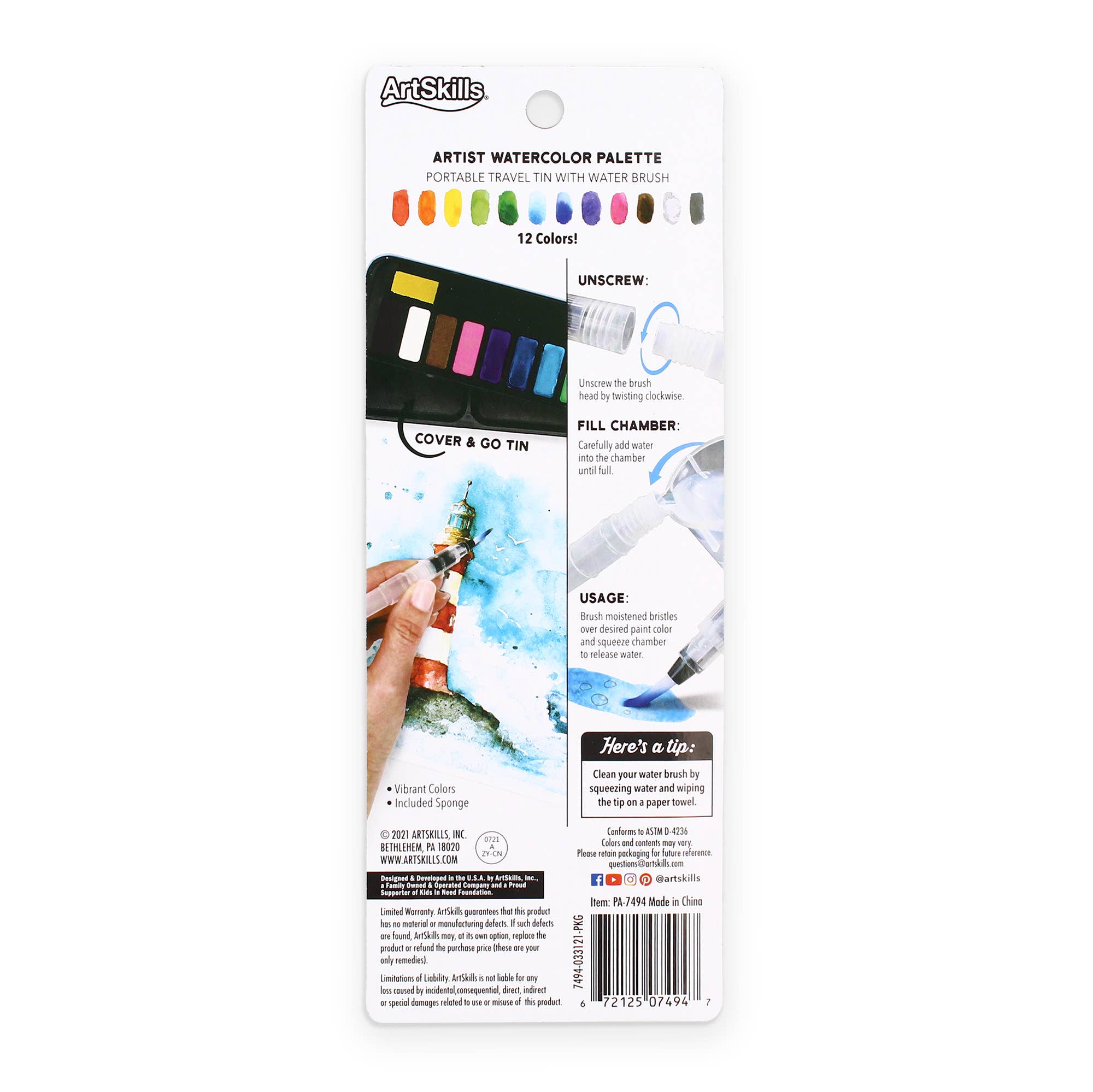 Watercolor Travel Tin