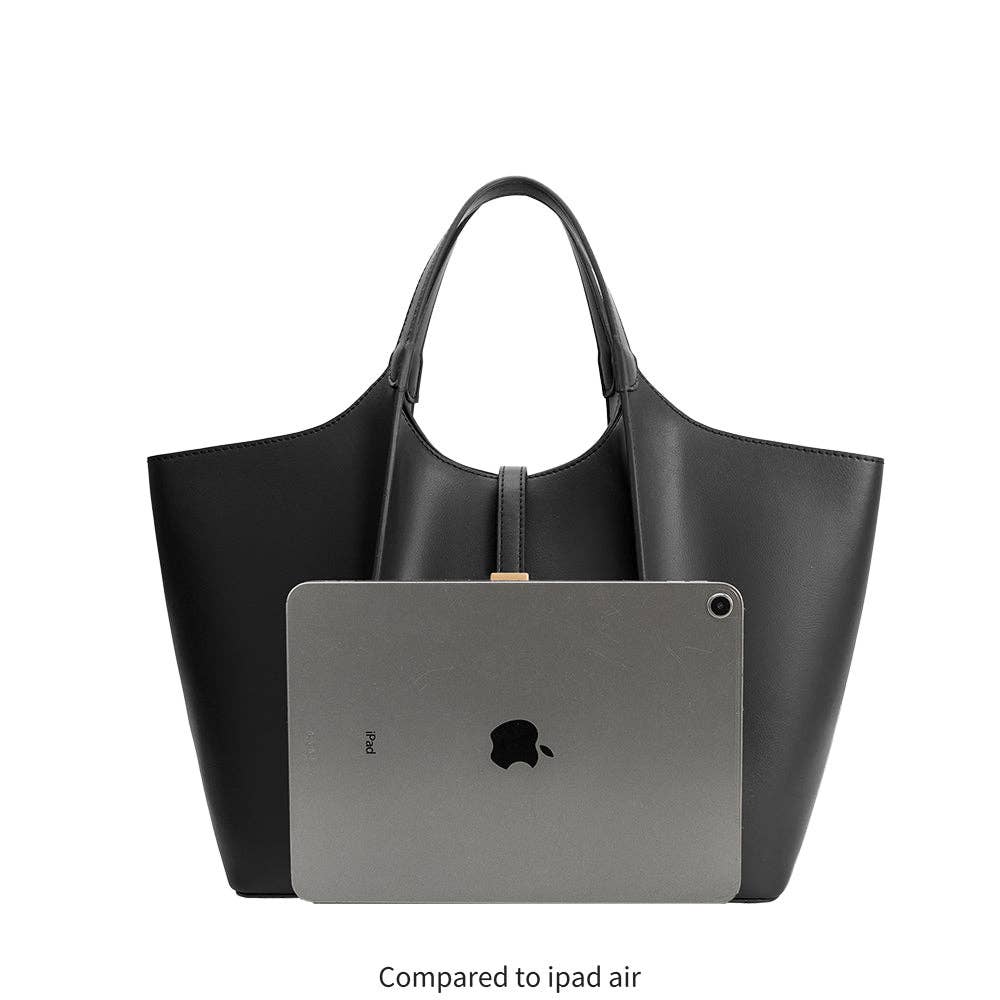 Malia Black Vegan Tote Bag