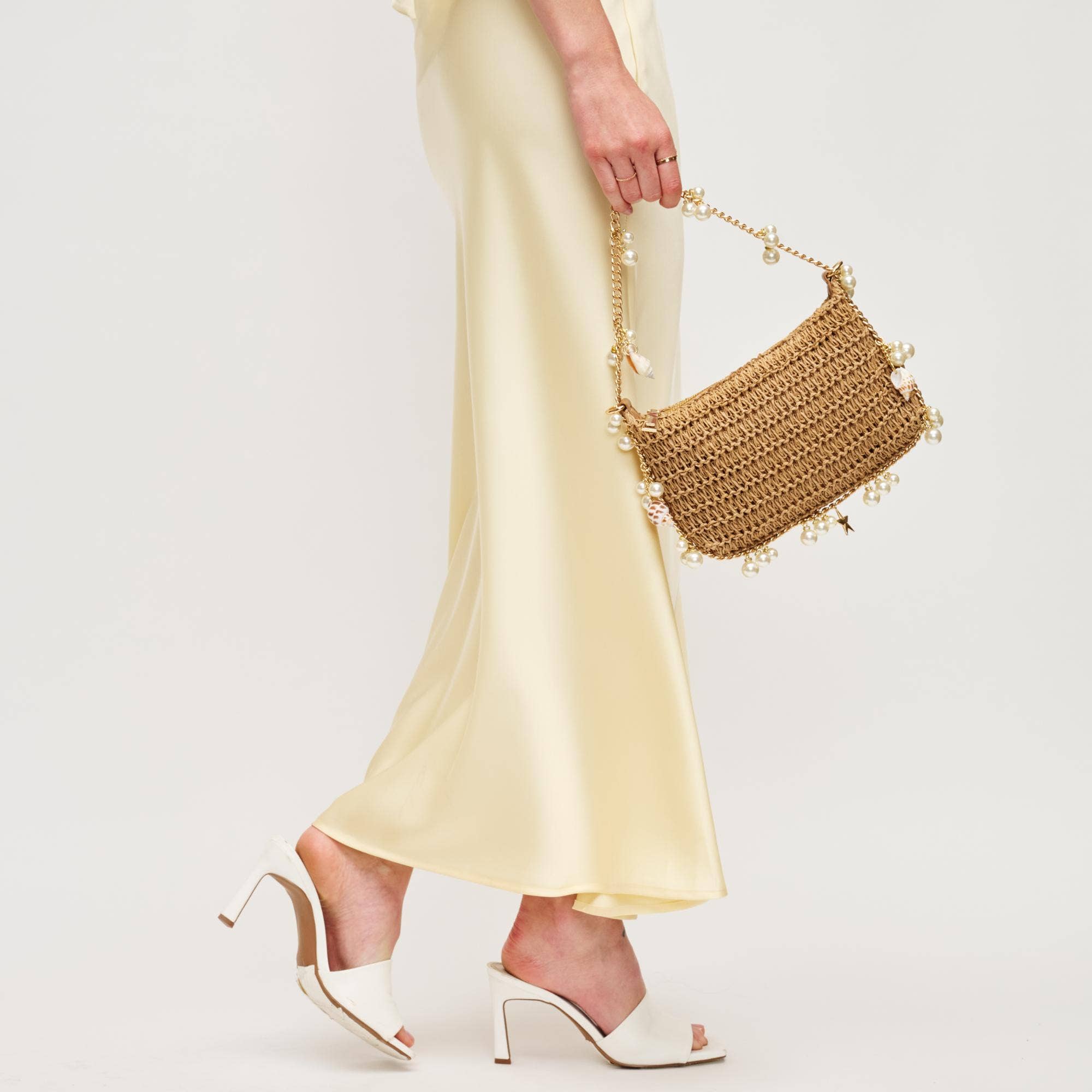 Steph Seashell Straw Bag - Natural