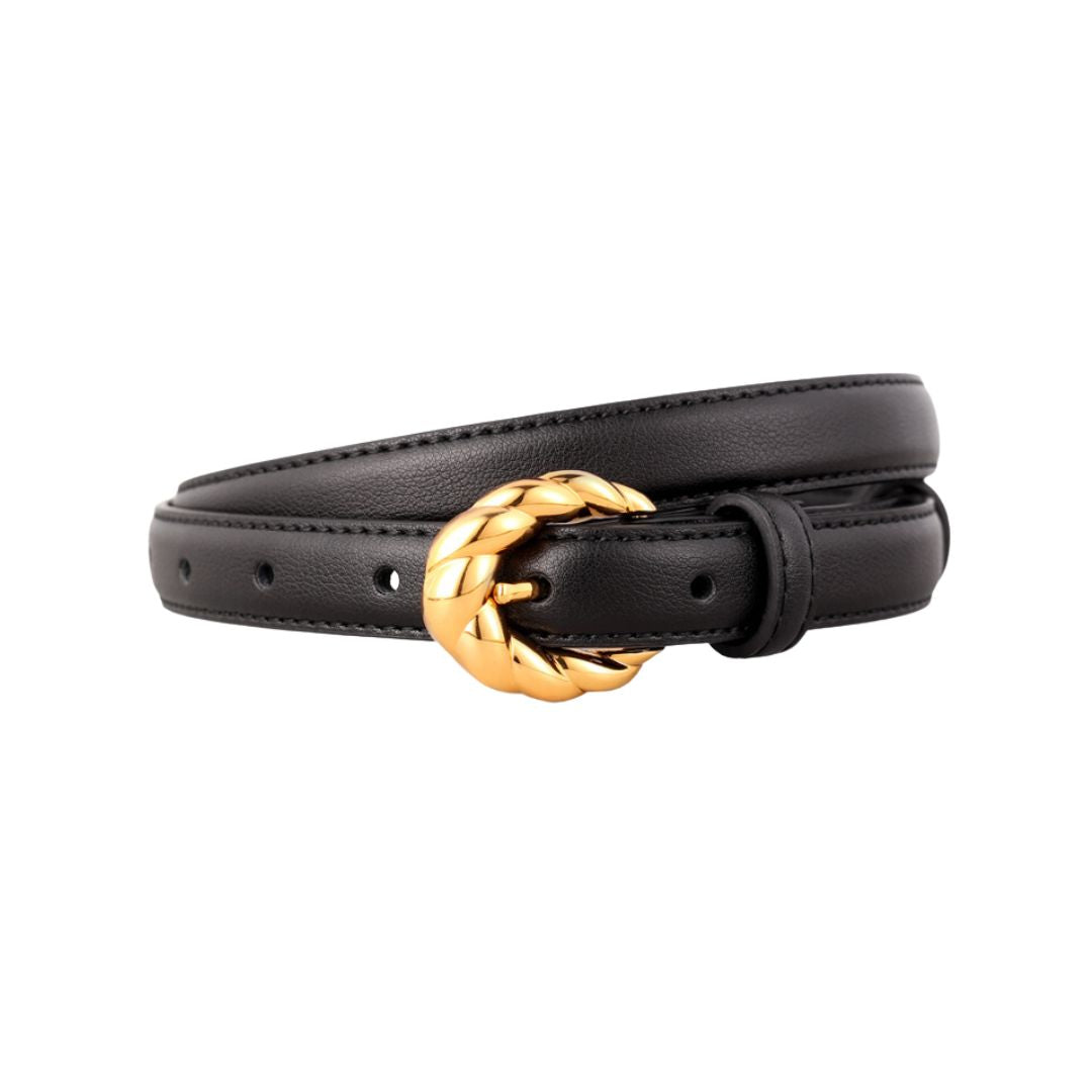 Gold Coil Belt - Black