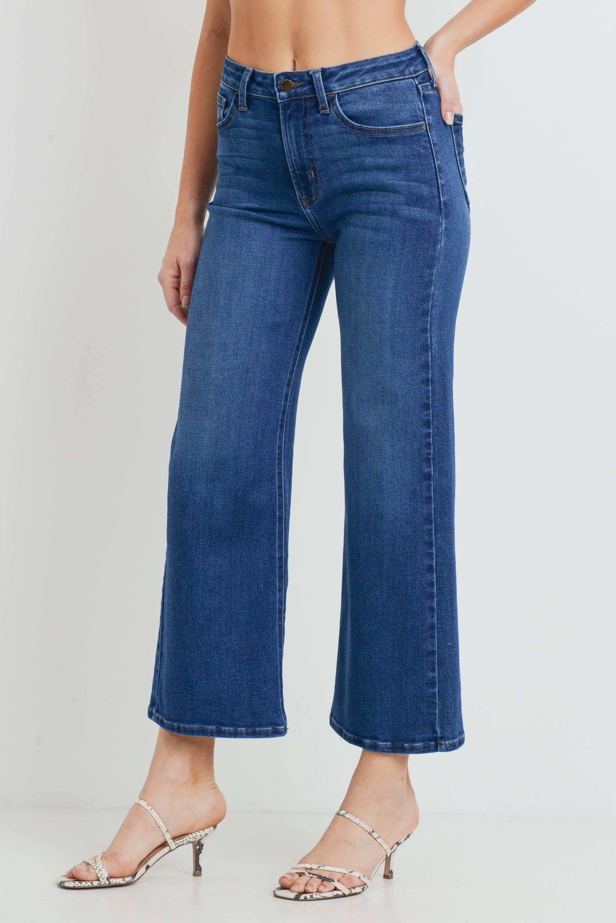 The Slim Wide Leg - Dark Denim