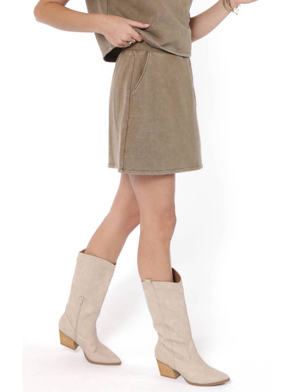 Little Games Washed Terry Mini Skirt