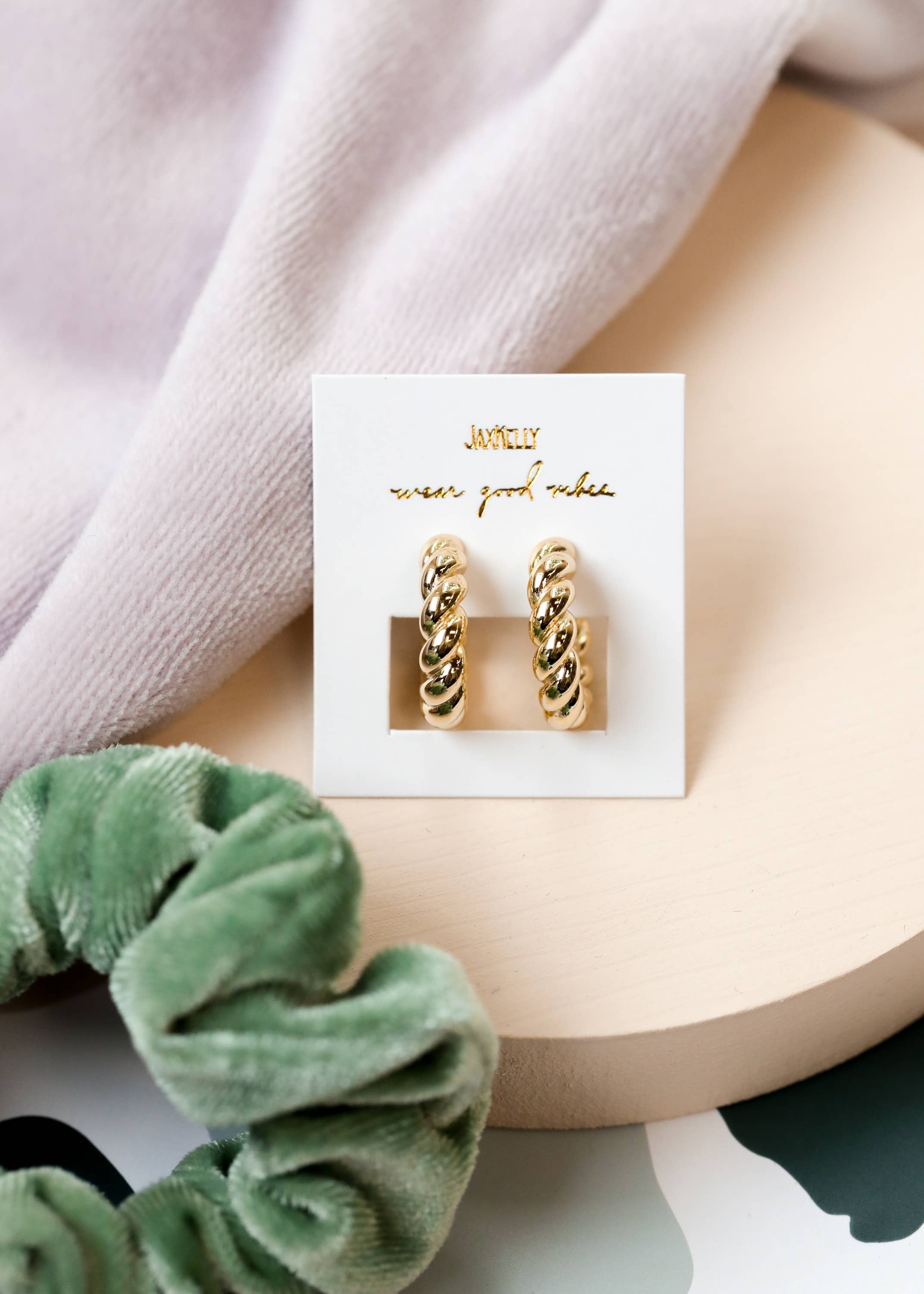 Twisted Gold Hoop Earring