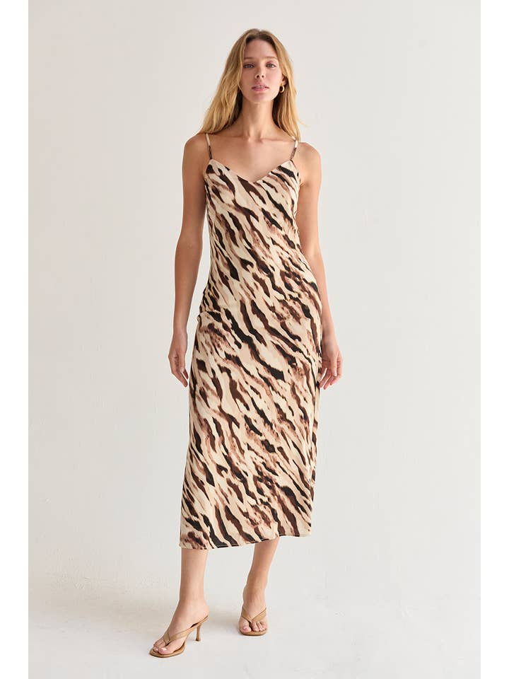 Kira Abstract Print Slip On Dress