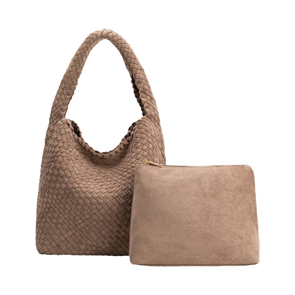 Johanna Clay Suede Vegan Shoulder Bag