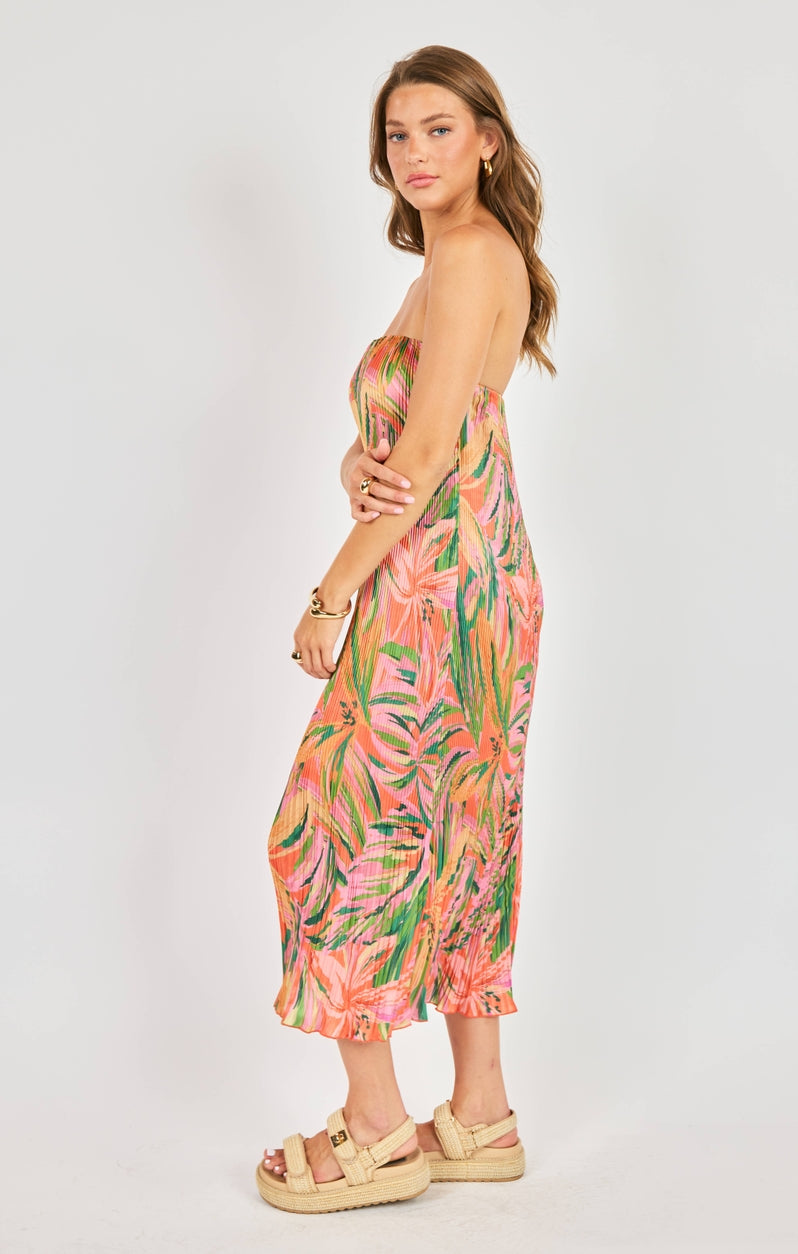 Sunset Ridge Plisse Midi Dress