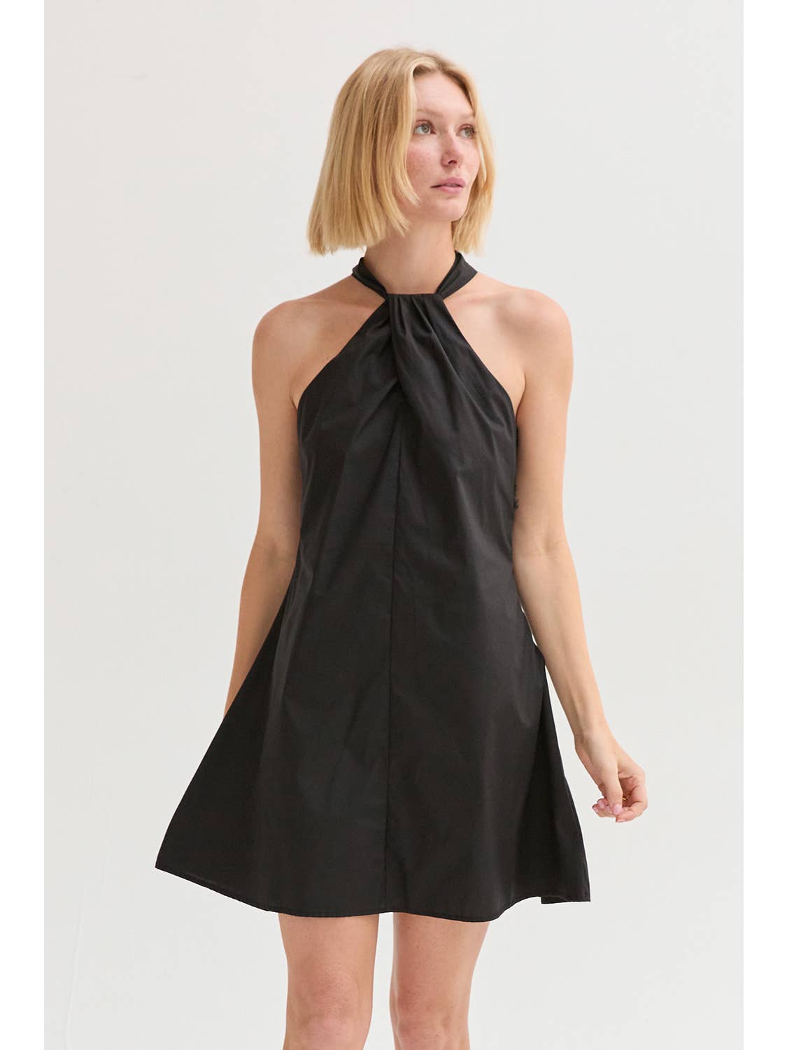 Chloe Poplin Halter Mini Dress