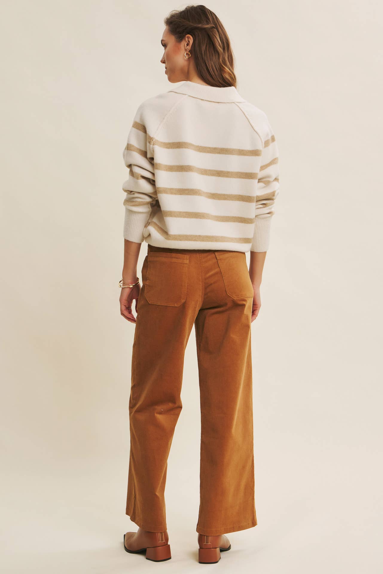 Ginger Spiced Corduroy Wide Leg Pants