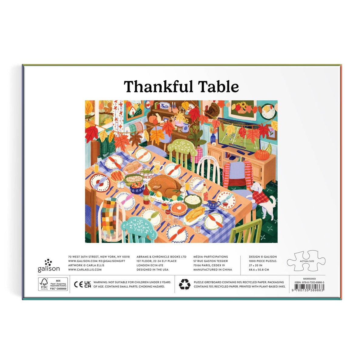 1000-piece jigsaw puzzle box back with text panel and barcode