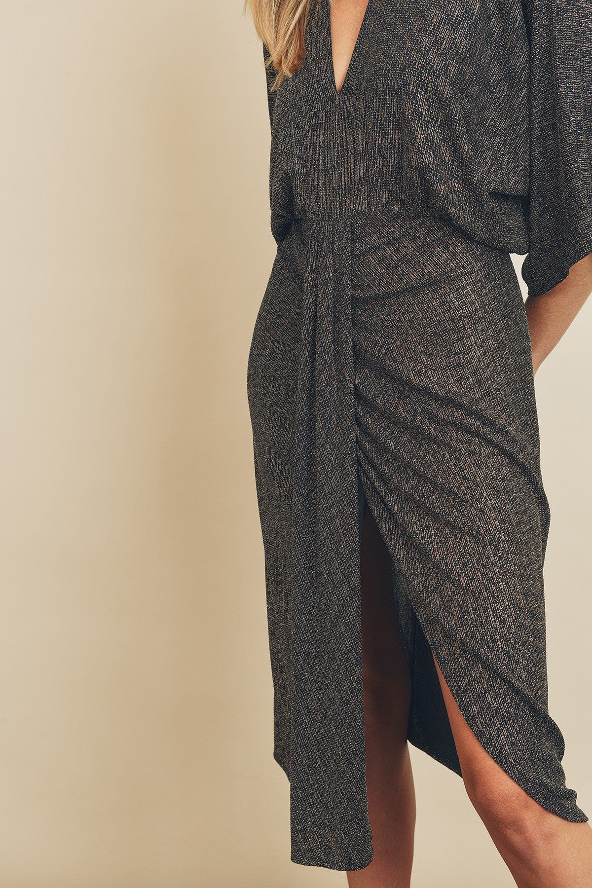 Under the Stars Metallic Midi Dress