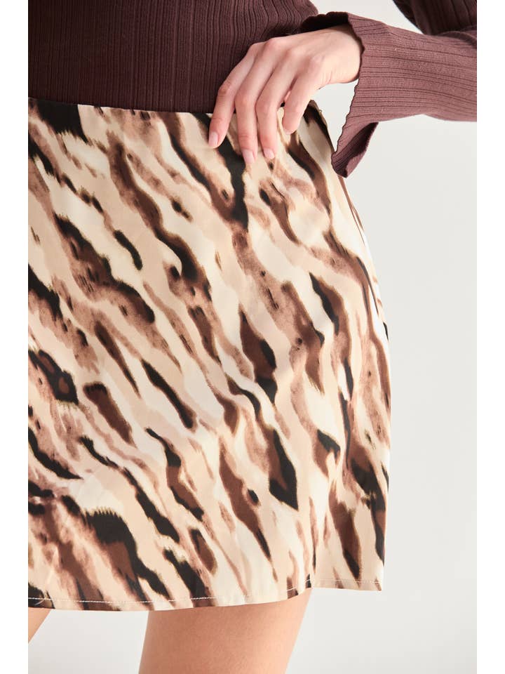 Kira Abstract Print Mini Skirt