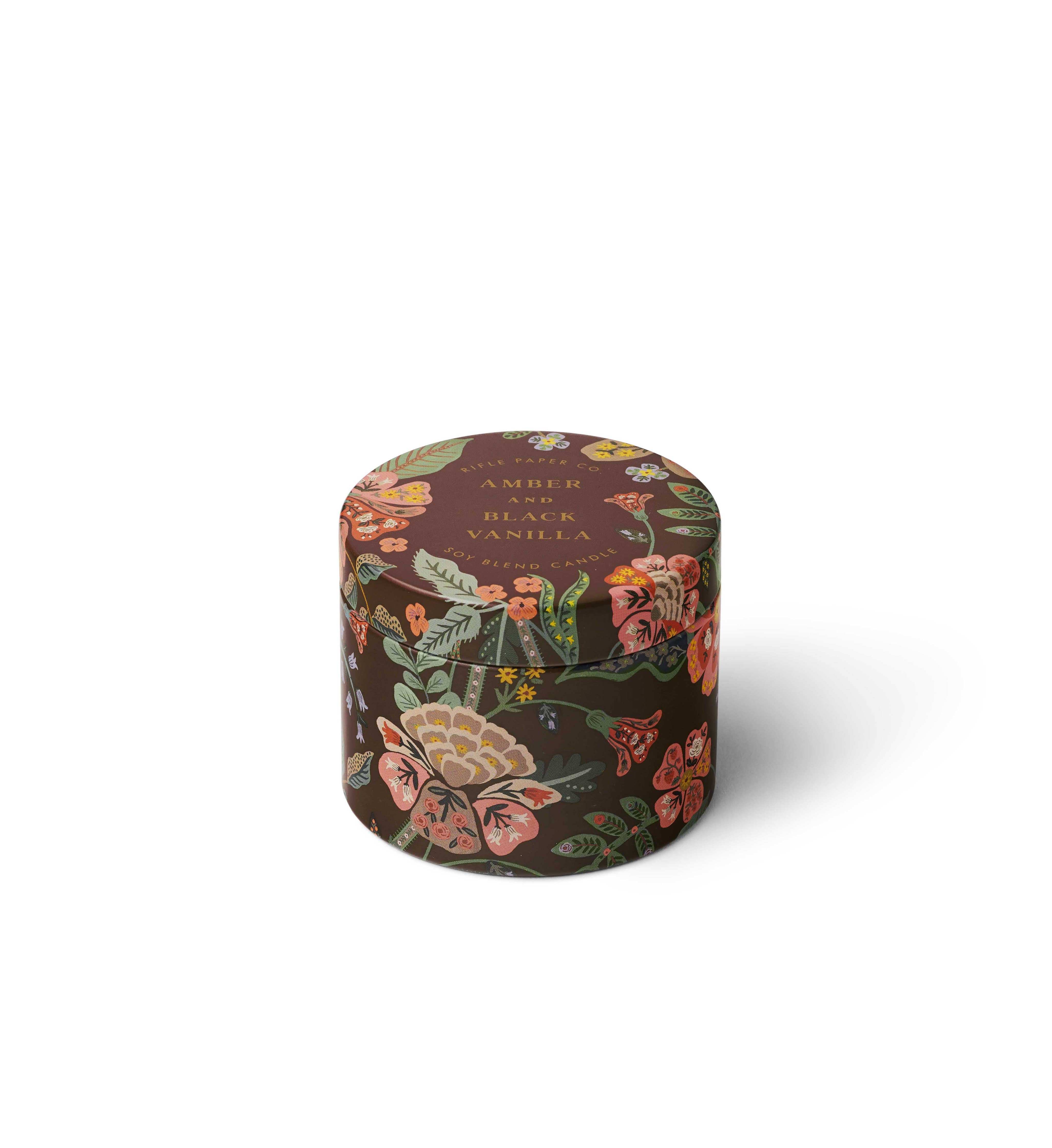 Gracie Amber and Black Vanilla Tin Candle