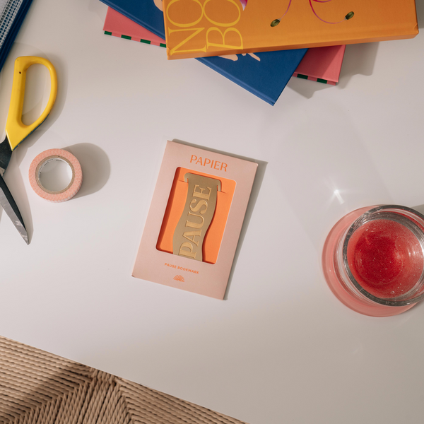 Pause Brass Bookmark