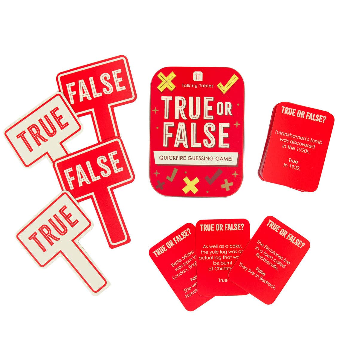 True or False talking game cards with true and false question tiles
