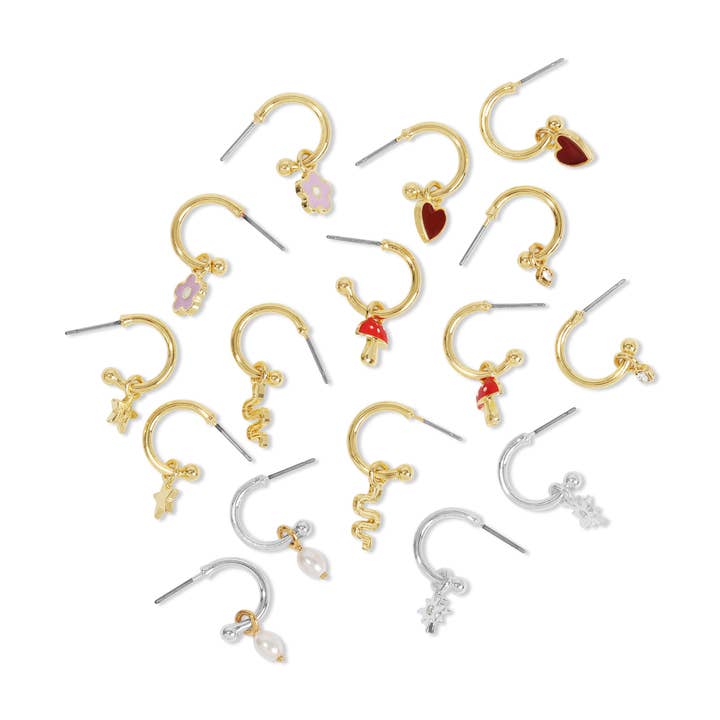 Love & Hugs Hoops with Drop - Gold